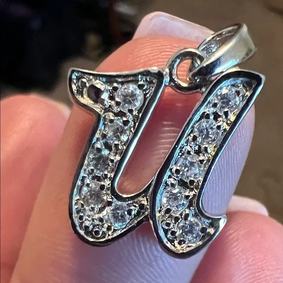 Elegant Sterling Silver Initial “U” Pendant or Charm - Picture 2 of 5